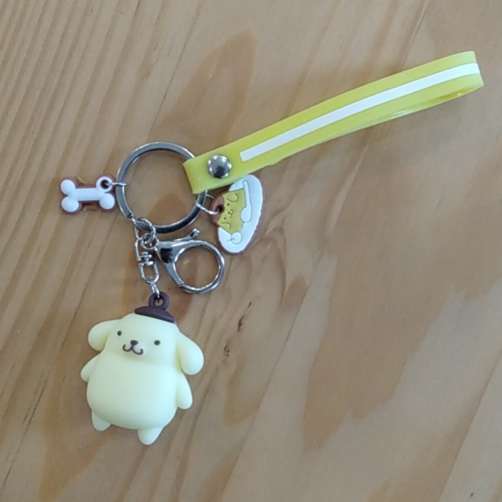 Pompompurin Figurine Keychain Bag Clip